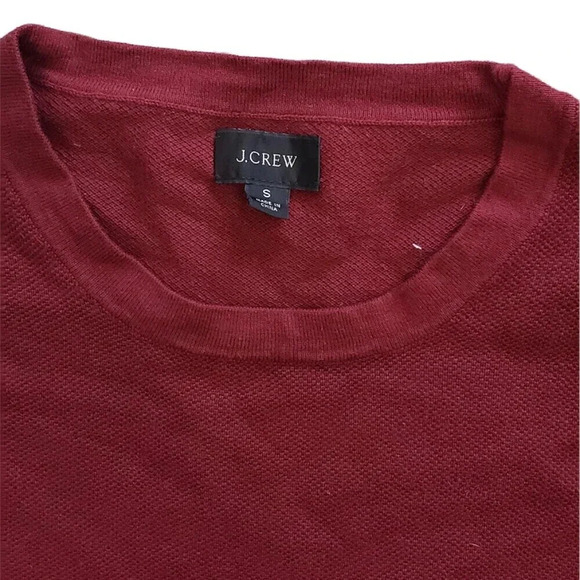J. Crew Red Cotton Cashmere Crewneck Shirt S - Picture 3 of 4